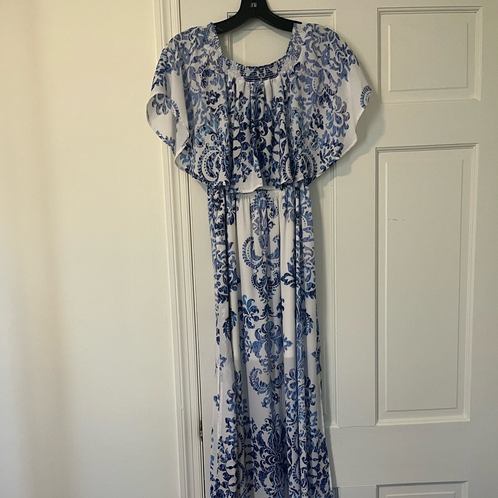 Show Me Your Mimi floral maxi off the shoulder dress